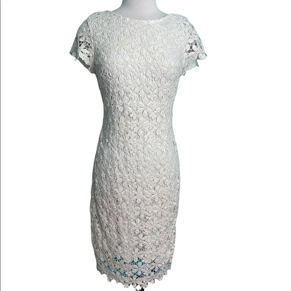 Cache white gold  floral crochet sz-8 - Picture 4 of 8